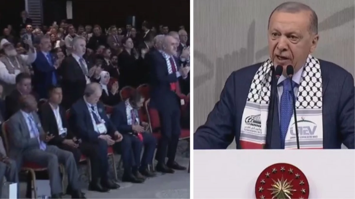 Salonu ayağa kaldıran sözler! Cumhurbaşkanı Erdoğan, İsrail'e meydan okudu